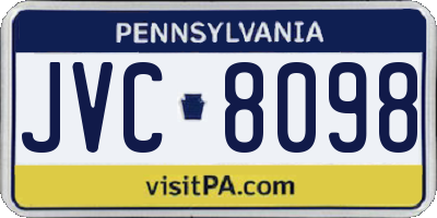 PA license plate JVC8098
