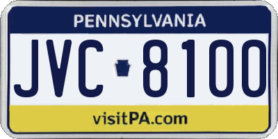 PA license plate JVC8100