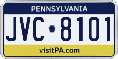 PA license plate JVC8101