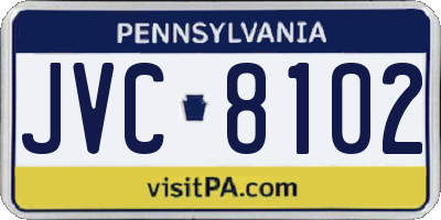 PA license plate JVC8102
