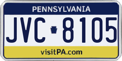PA license plate JVC8105