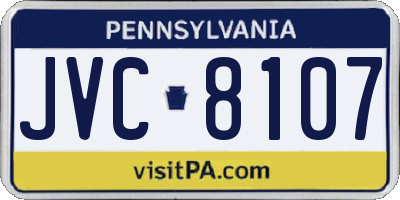 PA license plate JVC8107