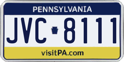 PA license plate JVC8111