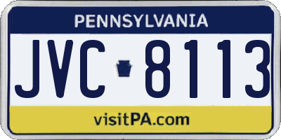 PA license plate JVC8113