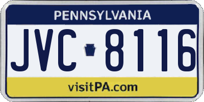 PA license plate JVC8116
