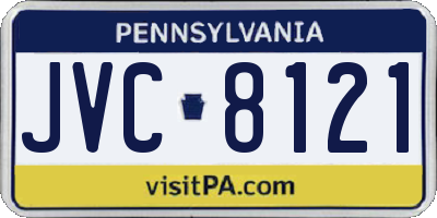 PA license plate JVC8121