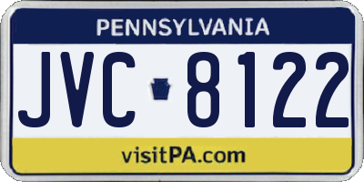 PA license plate JVC8122
