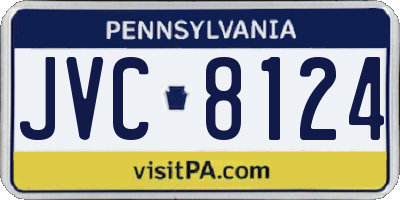 PA license plate JVC8124