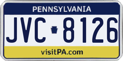 PA license plate JVC8126