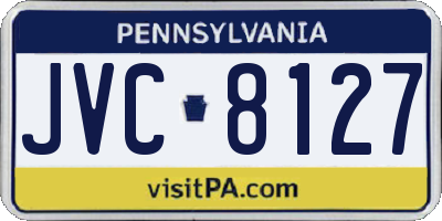 PA license plate JVC8127