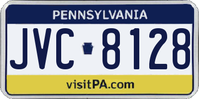 PA license plate JVC8128