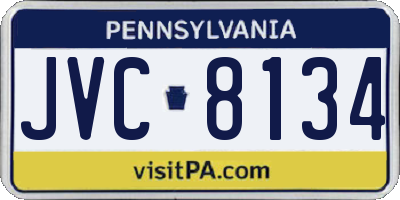 PA license plate JVC8134