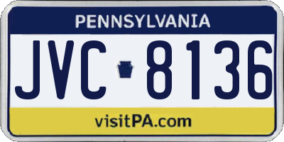 PA license plate JVC8136