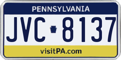 PA license plate JVC8137