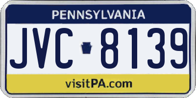 PA license plate JVC8139