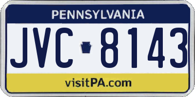 PA license plate JVC8143