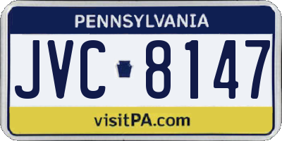 PA license plate JVC8147