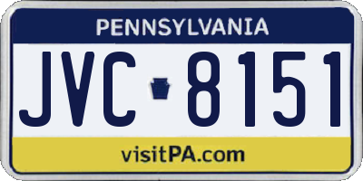 PA license plate JVC8151