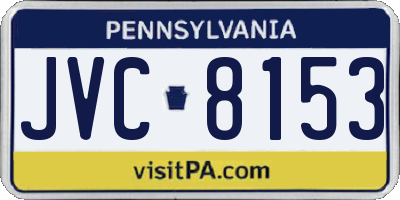 PA license plate JVC8153
