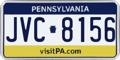 PA license plate JVC8156