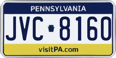 PA license plate JVC8160