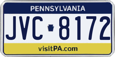 PA license plate JVC8172