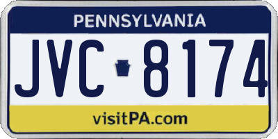 PA license plate JVC8174