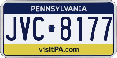 PA license plate JVC8177