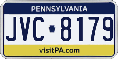 PA license plate JVC8179