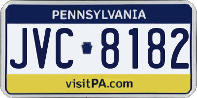 PA license plate JVC8182