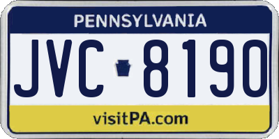 PA license plate JVC8190