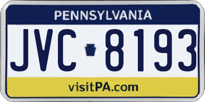 PA license plate JVC8193