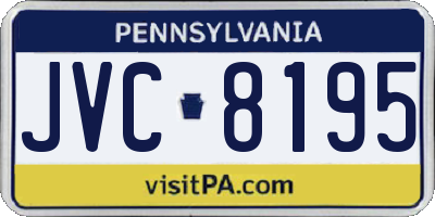 PA license plate JVC8195