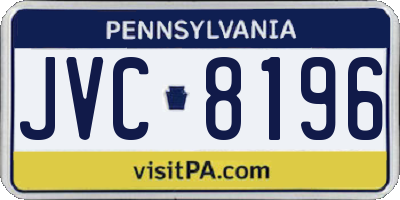 PA license plate JVC8196