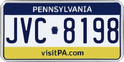 PA license plate JVC8198