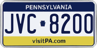 PA license plate JVC8200