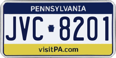 PA license plate JVC8201