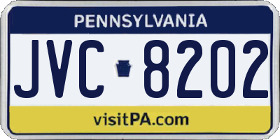 PA license plate JVC8202