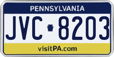 PA license plate JVC8203