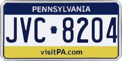 PA license plate JVC8204