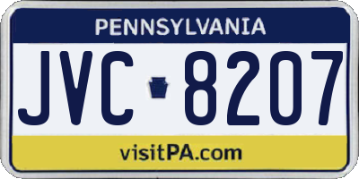 PA license plate JVC8207