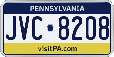 PA license plate JVC8208