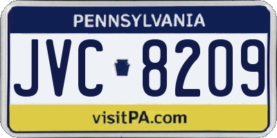 PA license plate JVC8209