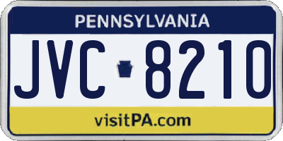 PA license plate JVC8210