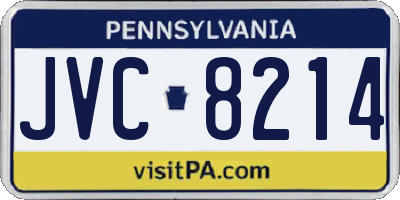 PA license plate JVC8214
