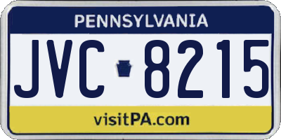 PA license plate JVC8215
