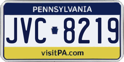 PA license plate JVC8219