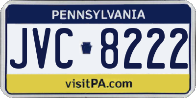 PA license plate JVC8222