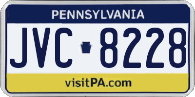 PA license plate JVC8228