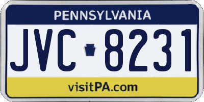 PA license plate JVC8231